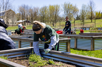 Volunteers turn their attention to raised garden beds during a past Celebrate Service ... Celebrate Yates day of community service. Volunteers are invited to register for this year's community-improvement day, set for April 26.